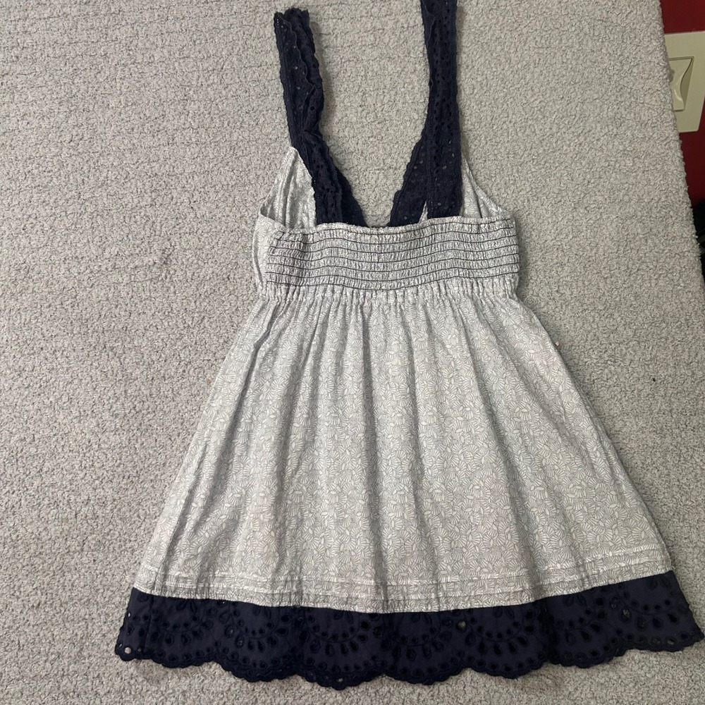 Abercrombie Babydoll Camisole Small Eyelet Navy Lace Y2K Coquette Boho 2000s - Picture 13 of 16